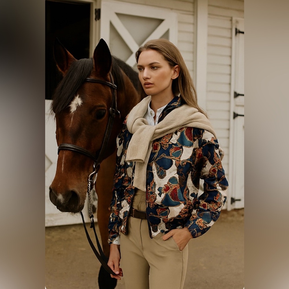 Women’s Vintage Westbound Sport Zip Up Lined Equestrian Chain Jacket Size Medium